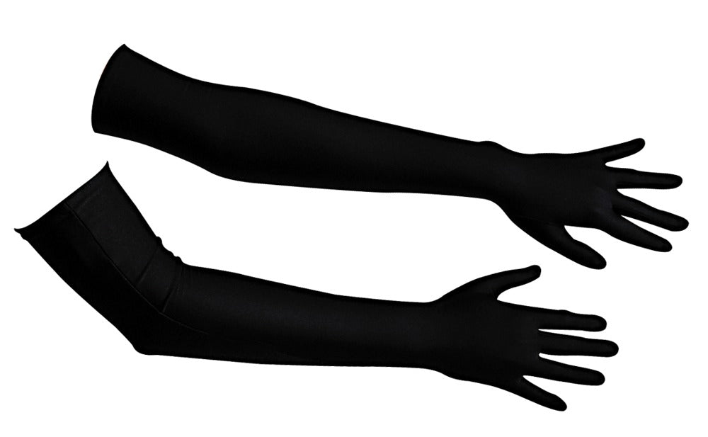 Guantes largos de satén elástico negro Cottelli Accessoires S-L