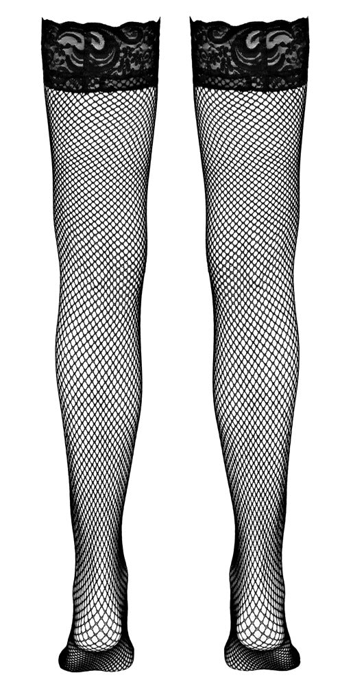 Medias Hold-up Cottelli Legwear con Encaje y Silicona - Negro Talla S