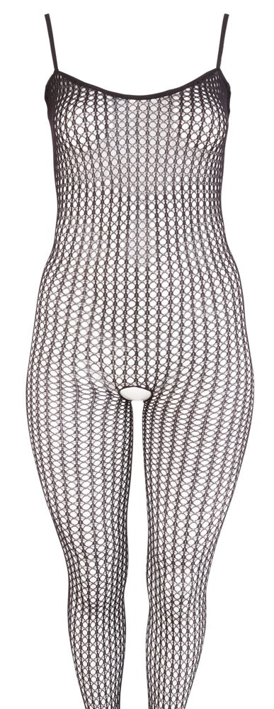 Catsuit Negro M/L No:Xqse - Body Fishnet Entrepierna Abierta