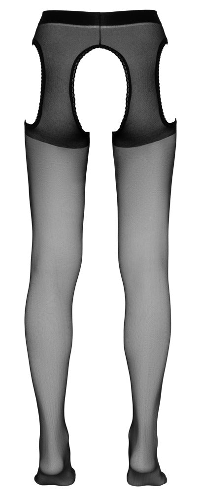 Sex Tights Cottelli Legwear Negro L/XL - Medias Transparentes con Abertura
