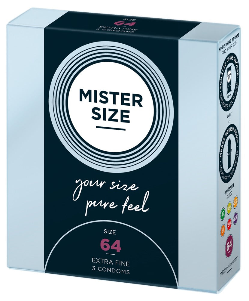 Mister Size 64mm Preservativos Latex Natural - Pack 3 Unidades