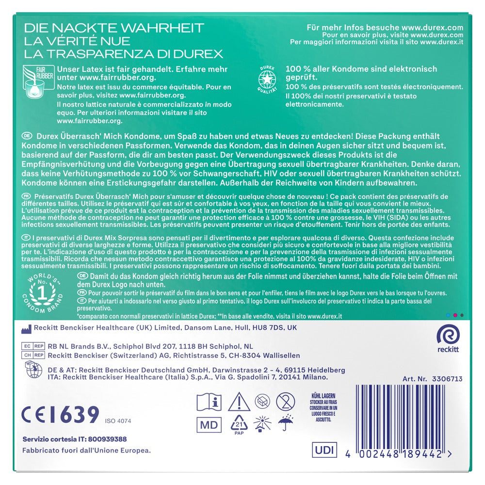 Durex Überrasch' Mich Pack Sorpresa x30 Preservativos Variados