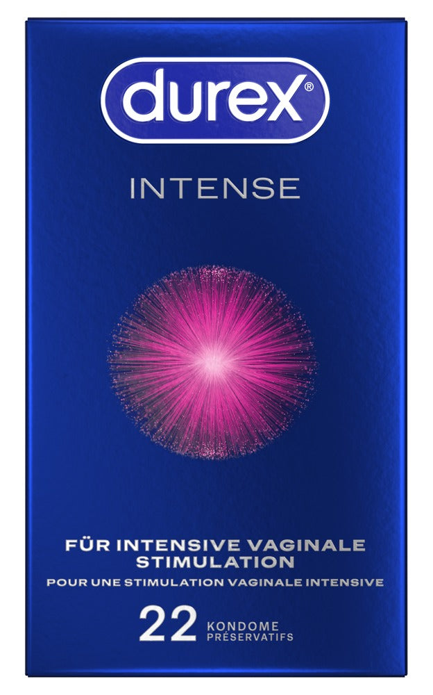 Durex Intense Orgasmic x22 - Preservativos con Estrías y Gel Estimulante