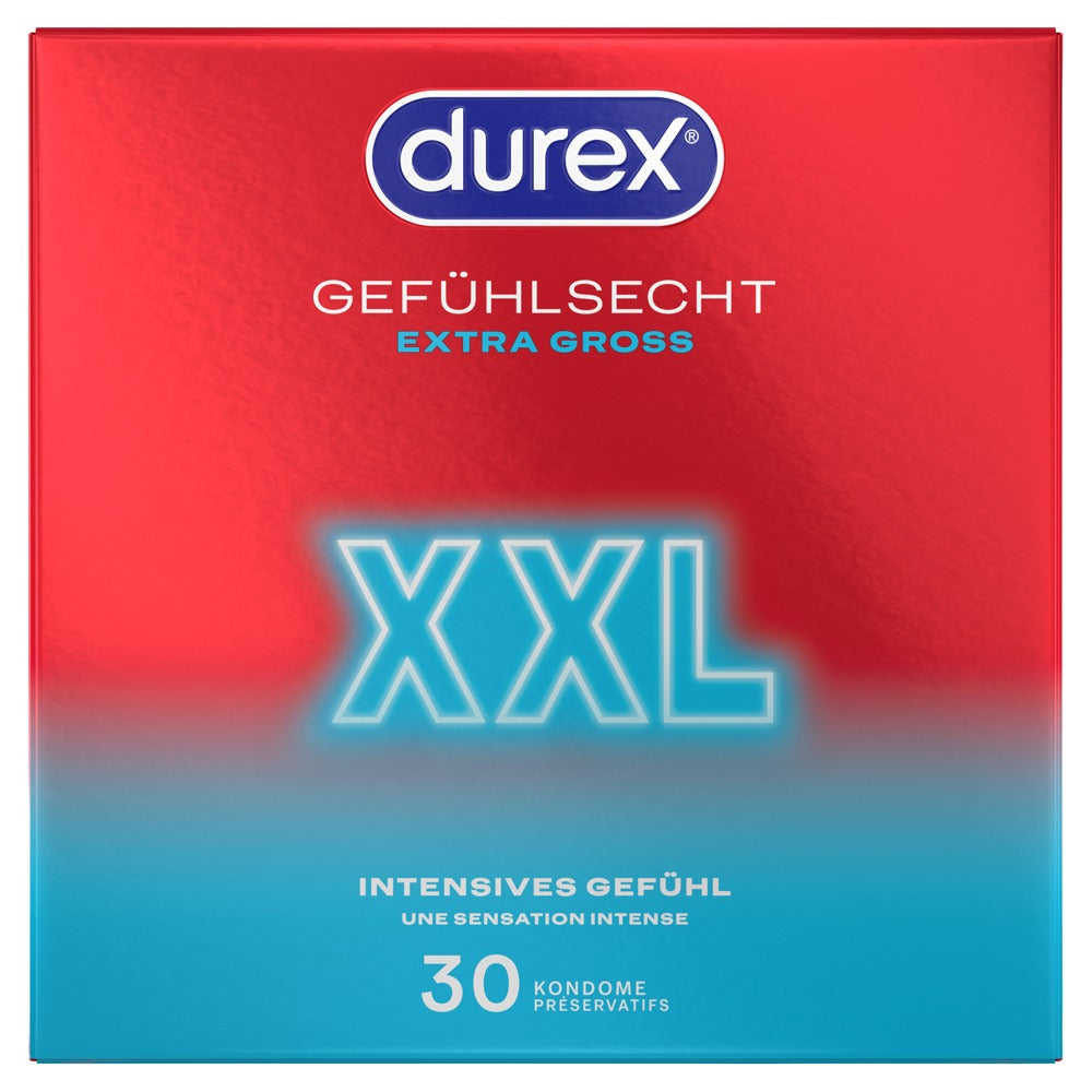Durex Gefühlsecht XXL Extra Large - Preservativos Ultra Delgados (10 unidades)