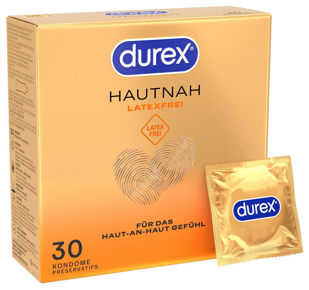 Durex Hautnah Latex Free x30 - Preservativos sin Látex de Poliisopreno
