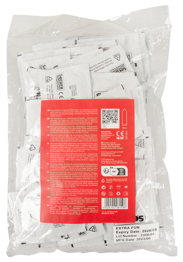 Secura Extra Fun 100 Preservativos con Protuberancias Estimulantes