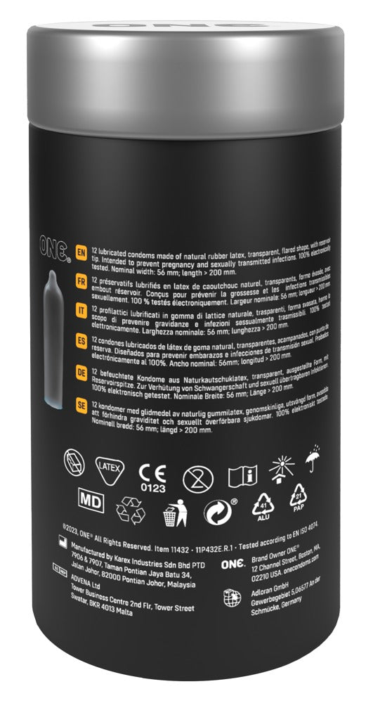 ONE Legend x12 - Preservativos XL de Látex Natural para Penes Grandes