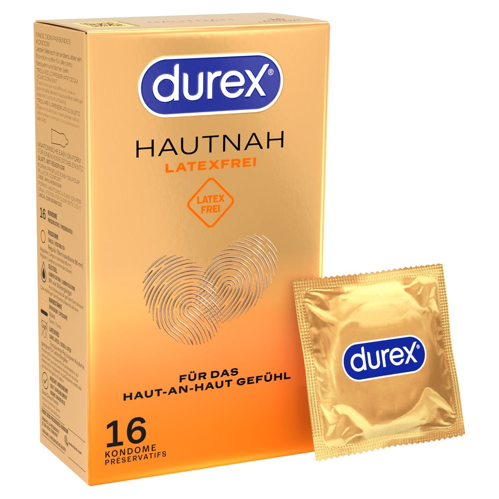 Durex Hautnah Latex-free x16 - Preservativos de Poliisopreno sin Látex