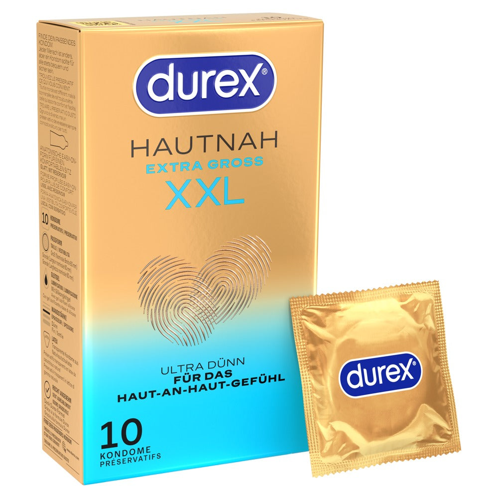 Durex Hautnah Extra Groß - Preservativos Ultrafinos XXL x10