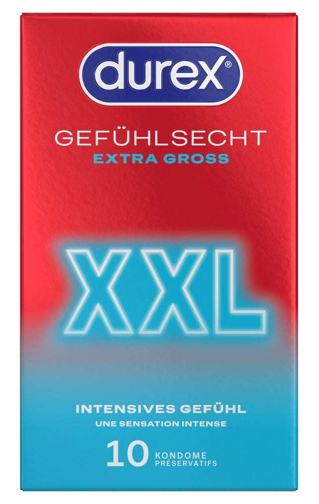 Durex Gefühlsecht Extra Groß - Preservativos XXL 60mm (10 unidades)