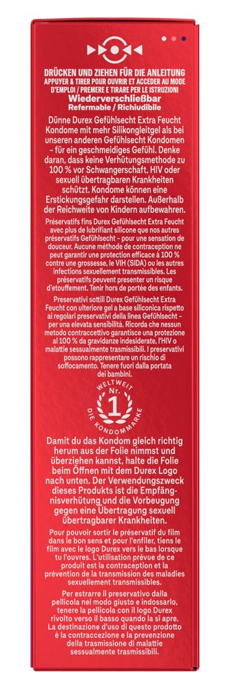 Durex Gefühlsecht Xtrafeucht - Preservativos Extra Lubricados 10 unidades