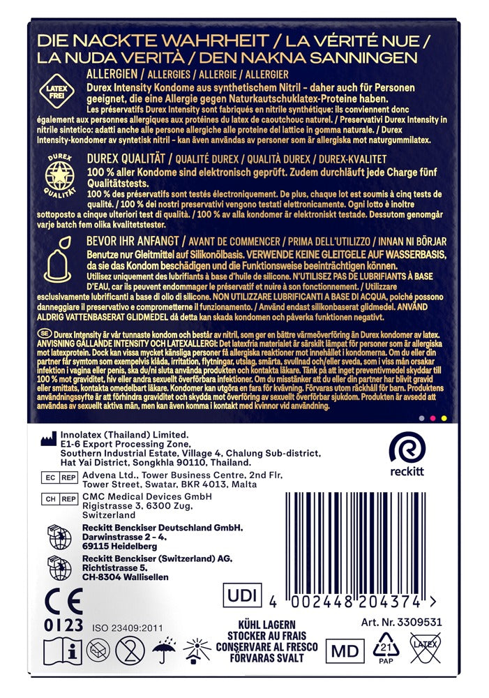Durex Intensity Pack 20 Preservativos Ultrafinos sin Látex