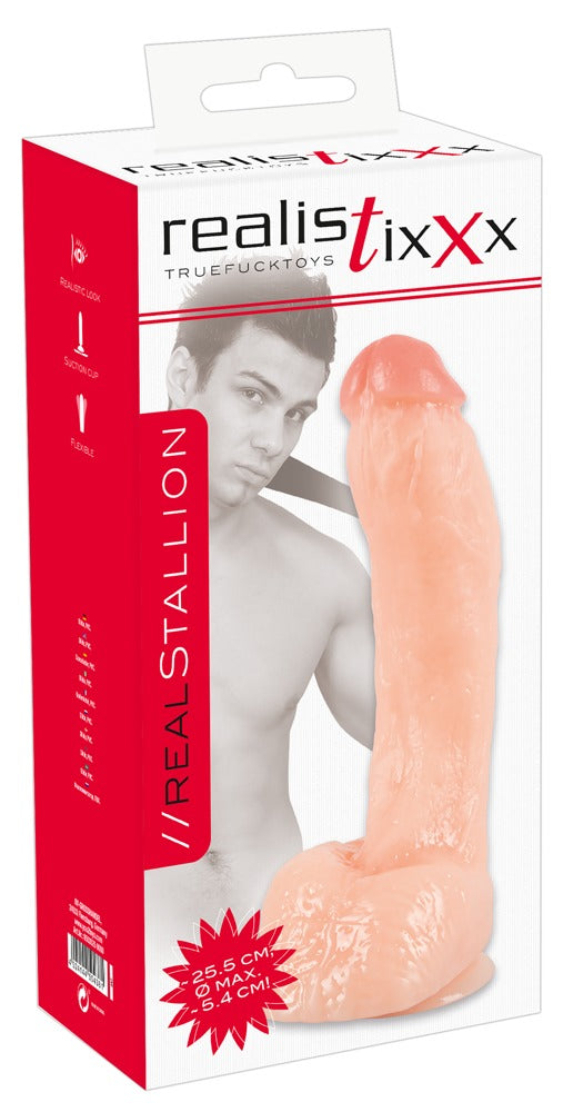 Realistixxx Real Stallion - Dildo Realista con Ventosa y Glande Rosa