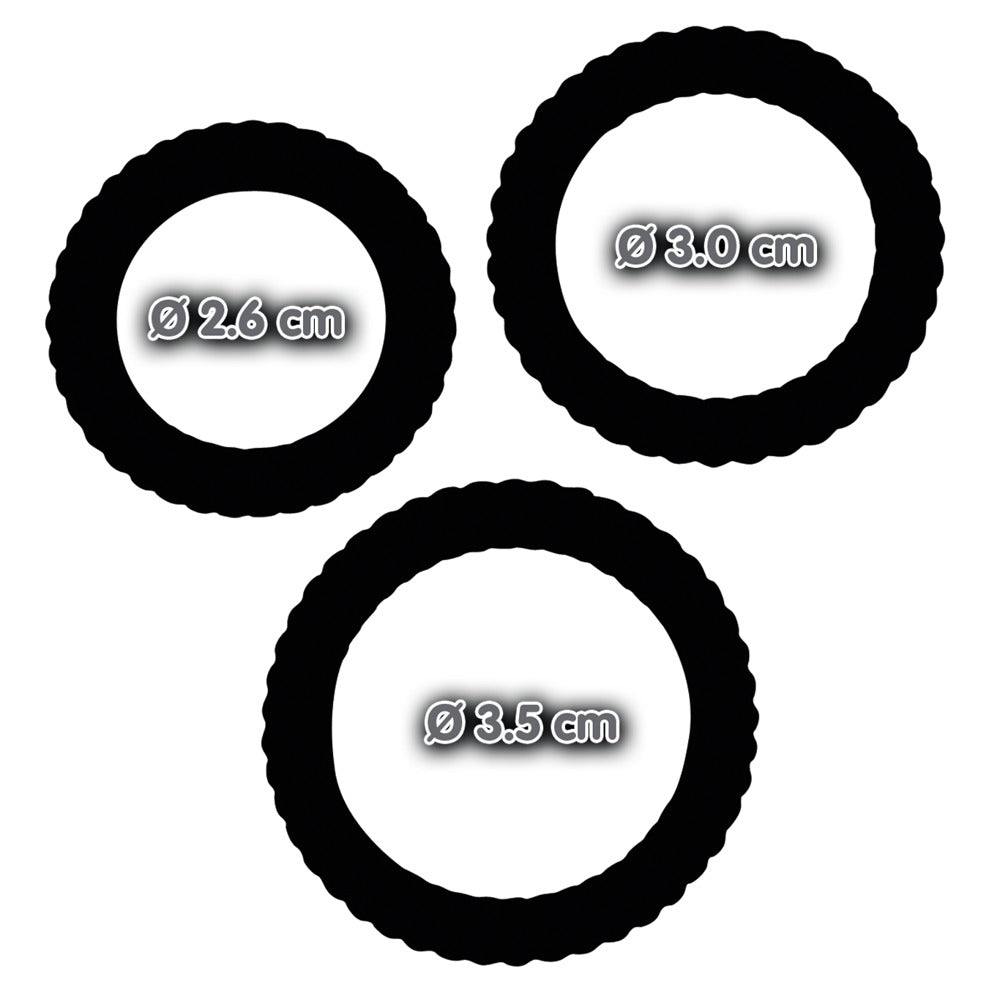 Lust 3 Cock Rings Black - Set de 3 Anillos Estimulantes You2Toys
