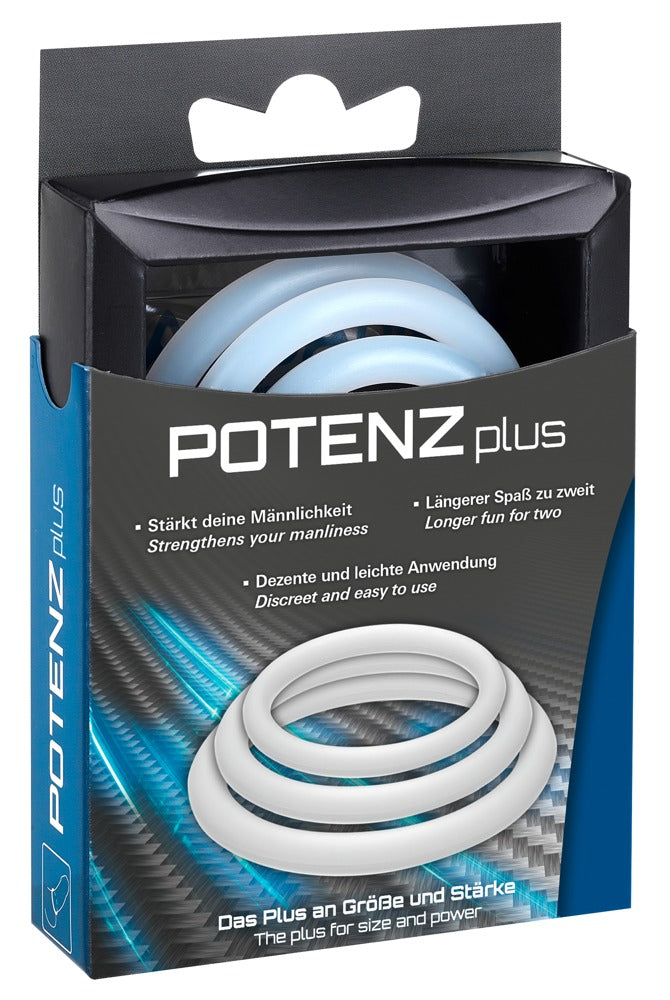POTENZplus x3 Mix Anillos Peneanos S,M,L - Silicona Médica