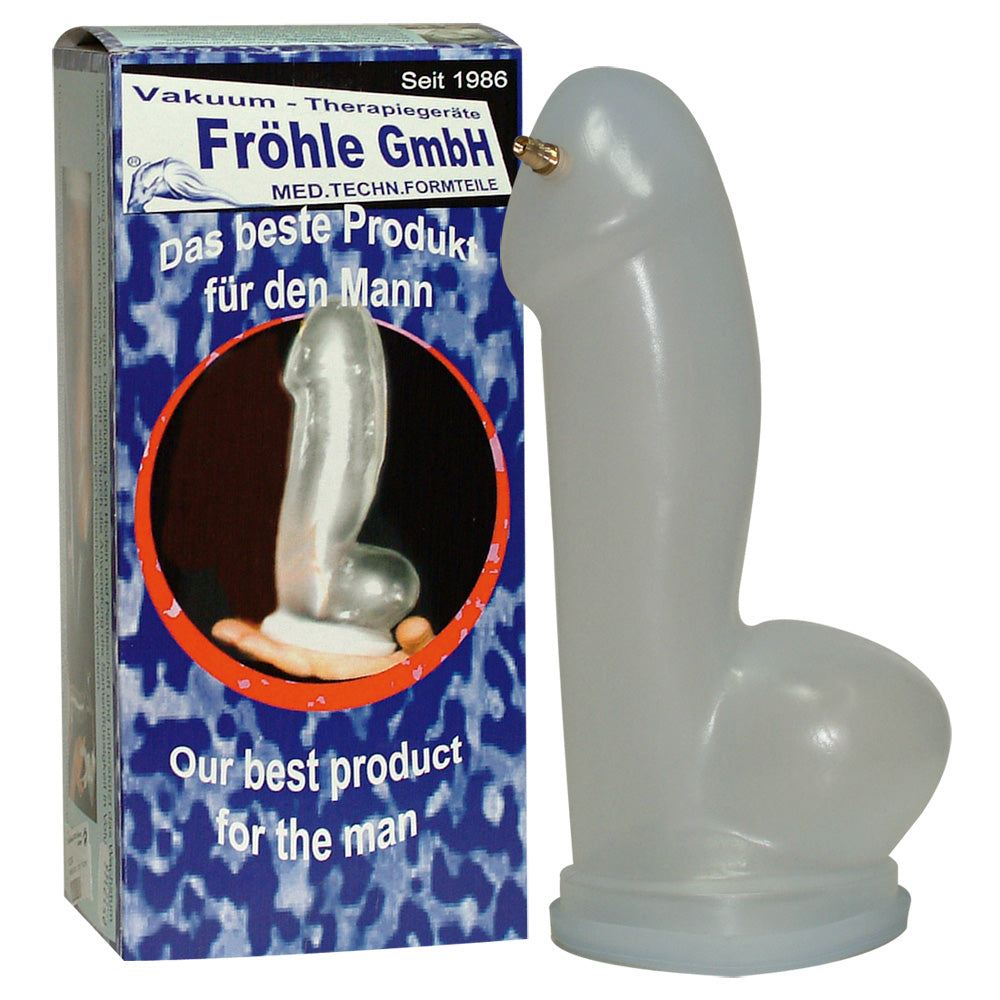 Cilindro Pene Realista XL Fröhle - Bomba de Vacío Transparente