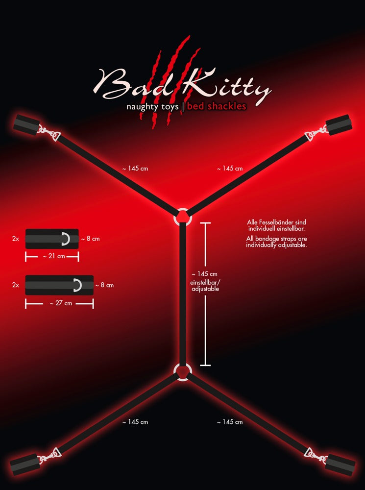 BK Bed Shackles - Set Bondage de 5 Piezas para Cama