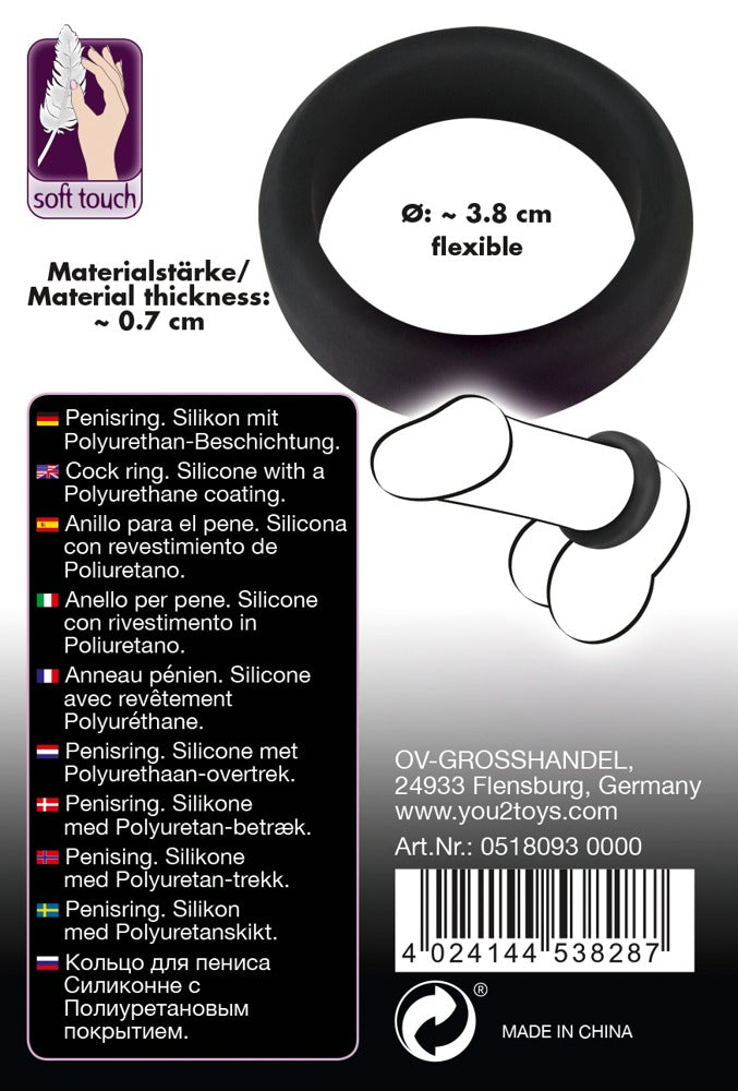 Black Velvets Cock Ring 3.8 cm - Anillo de Silicona para Mayor Firmeza