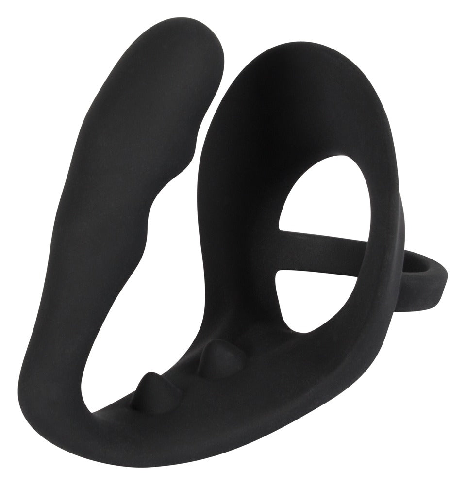 Black Velvets Ring & Plug - Anillo Peneano con Tapón Anal y Puente Perineal
