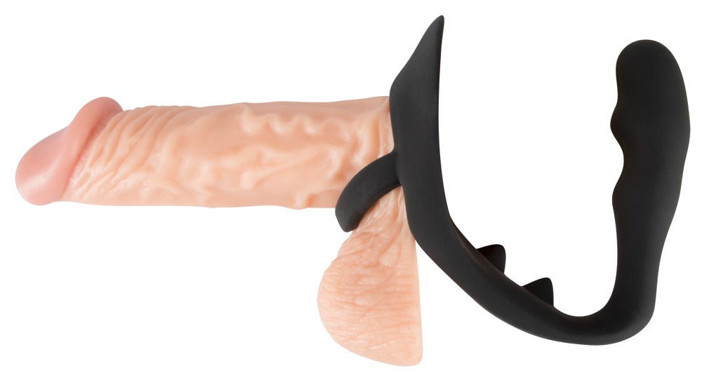 Black Velvets Ring & Plug - Anillo Peneano con Tapón Anal y Puente Perineal