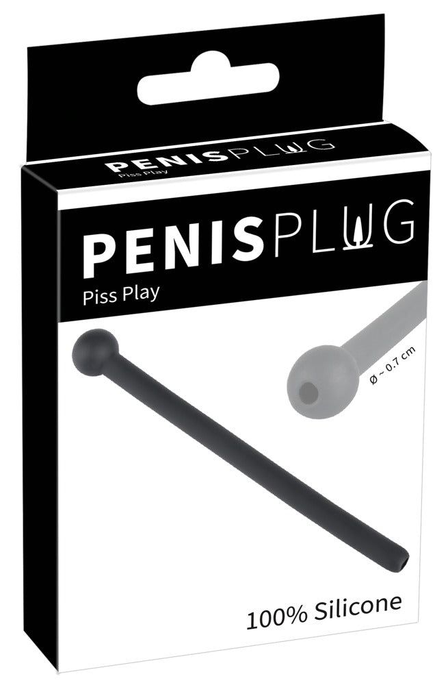 Penis Plug Piss Play Black - Estimulador Uretral de Silicona
