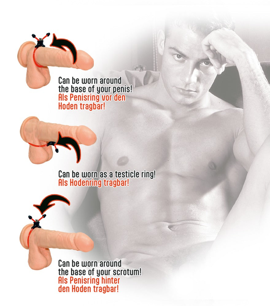 Red Sling Cock Ring You2Toys - Anillo Potenciador de Erección Ajustable