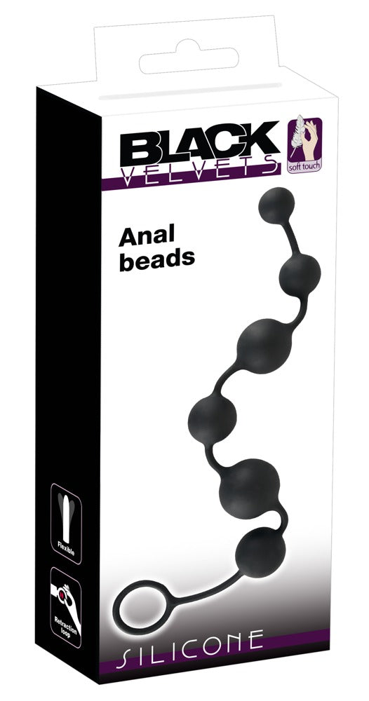 Black Velvets Anal Beads - Cadena de 6 Bolas de Silicona