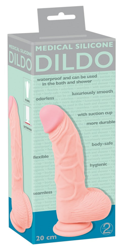 Dildo Realista Medical Silicone 20 cm con Ventosa