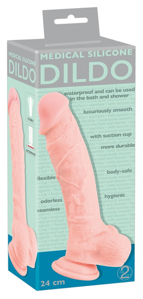 Medical Silicone Dildo 24 cm - Consolador Realista con Ventosa