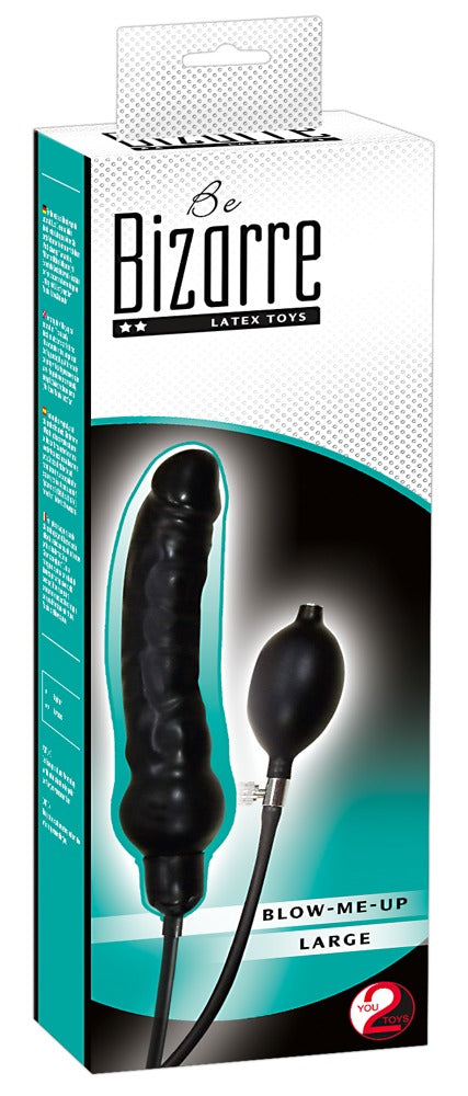 Blow Me Up Latex Dildo Black - Consolador Inflable de Látex Natural