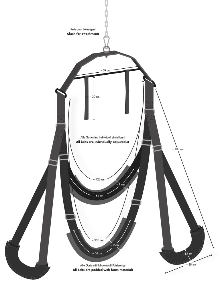 Bad Kitty Swing - Trapecio Erótico Suspendido con Accesorios
