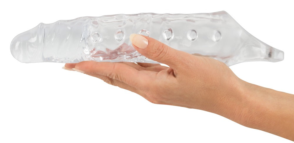 Crystal Clear Penis Sleeve - Funda Transparente con Anillo Testicular