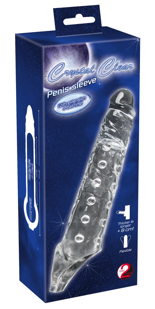 Crystal Clear Penis Sleeve - Funda Transparente con Anillo Testicular