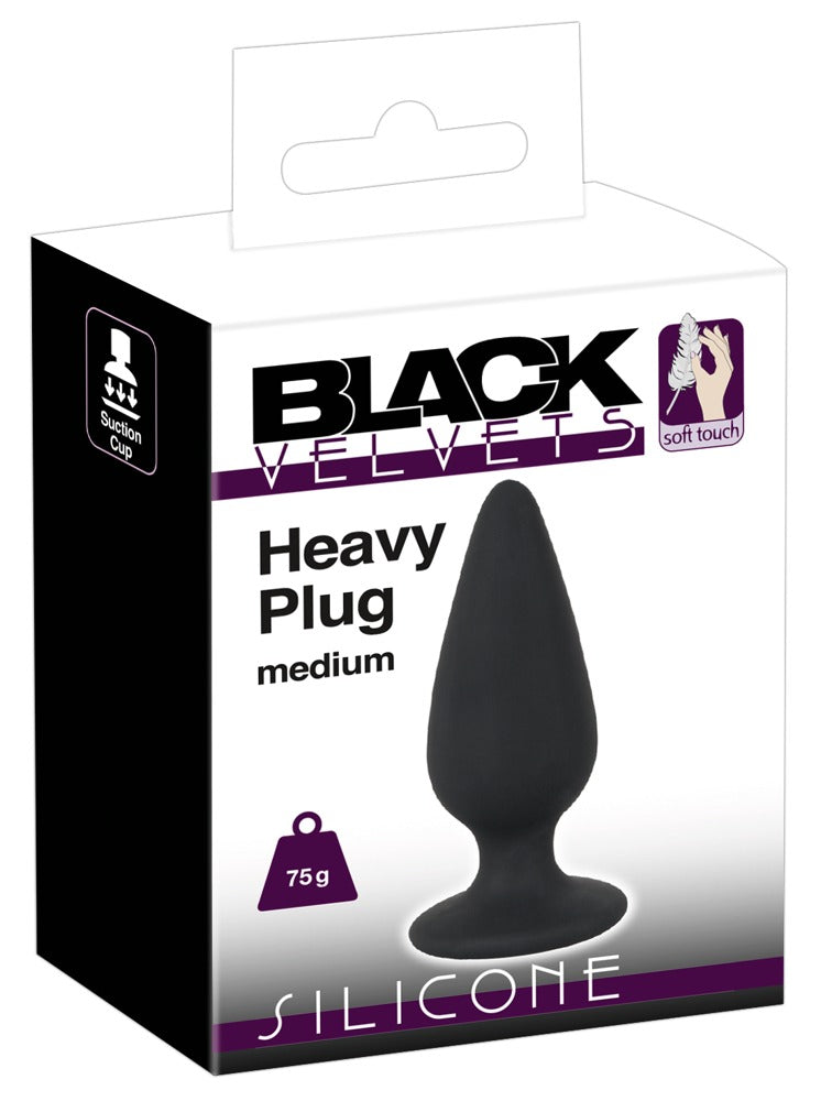 Black Velvets Heavy Plug M - Plug Anal 75g con Soporte