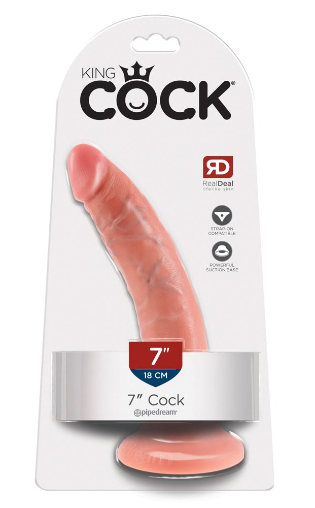 King Cock 7 inch Flesh - Dildo Realista con Base de Succión
