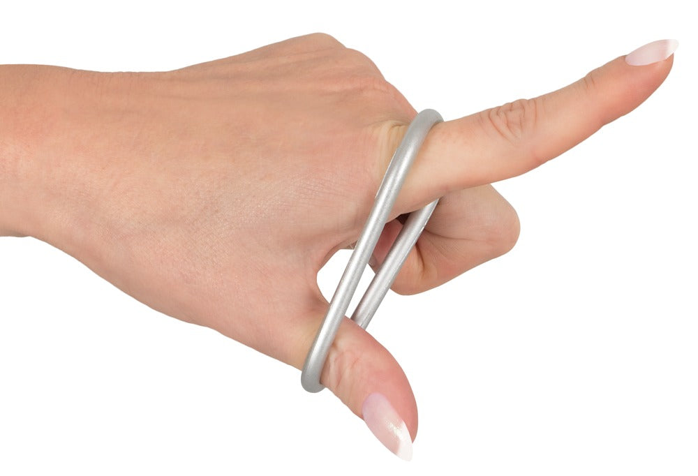 Metallic Silicone Cock Ring Set You2Toys - 3 Anillos de Silicona