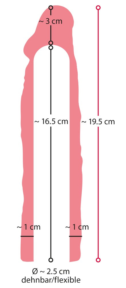 Nature Skin Extension Sleeve+3 - Funda Extensora con Glande Realista