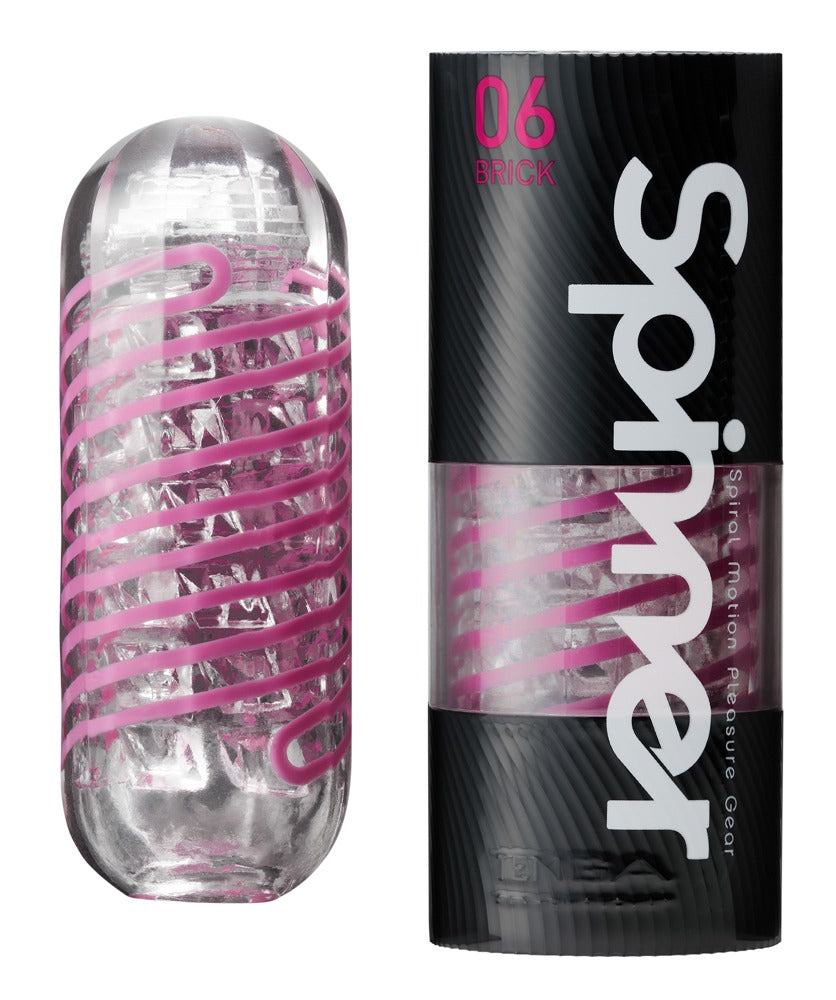 Tenga Spinner Brick - Masturbador Giratorio Reutilizable con Espiral Interna