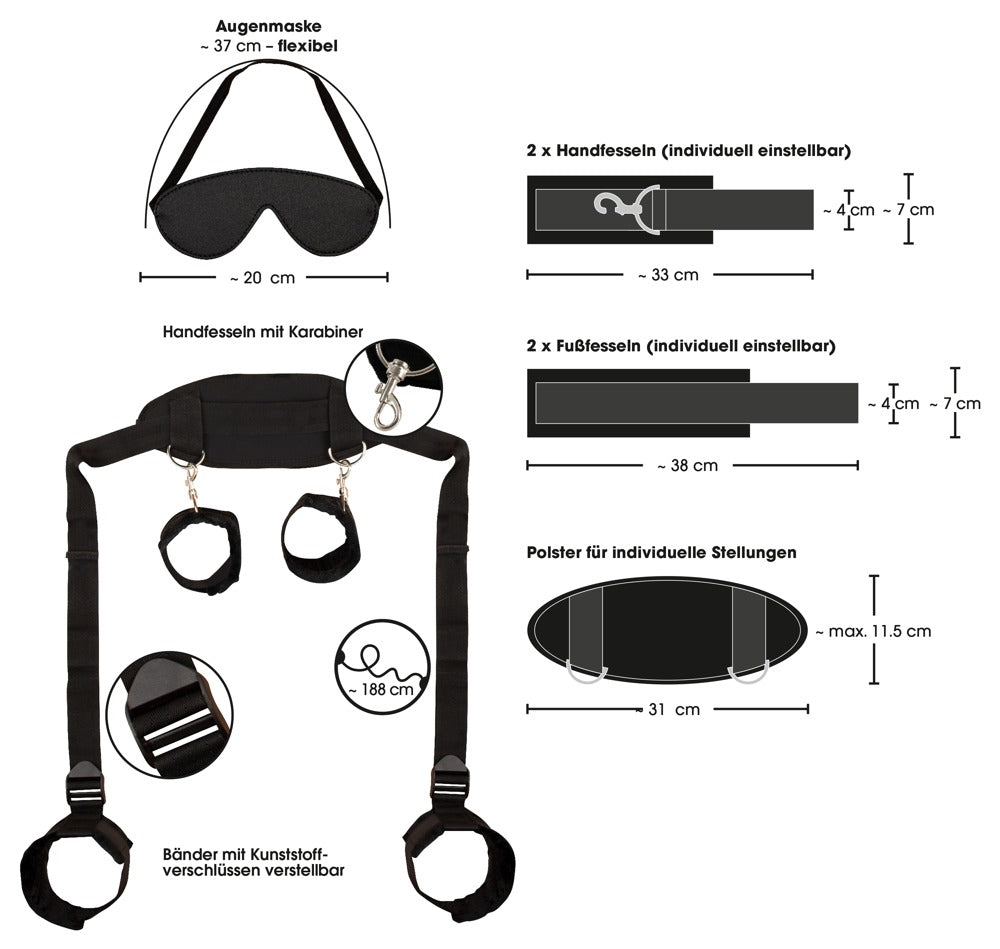 Bad Kitty Neck-Wrist-Ankle Restraint - Bondage de Cuello, Muñecas y Tobillos