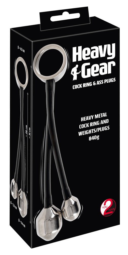Heavy Gear Cock Ring & Ass Plugs You2Toys - Anillo Peneano con Pesas