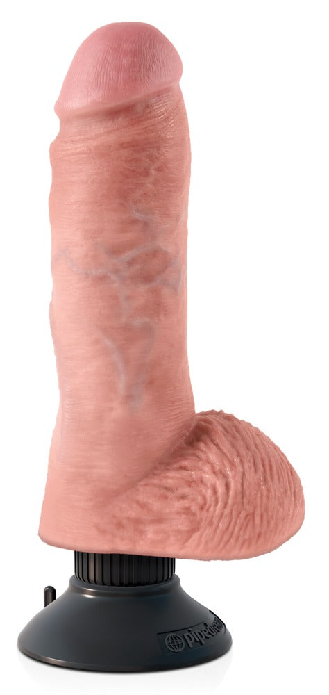 KC 8" Vibrador Realista con Testículos - Eje Flexible y Base de Succión