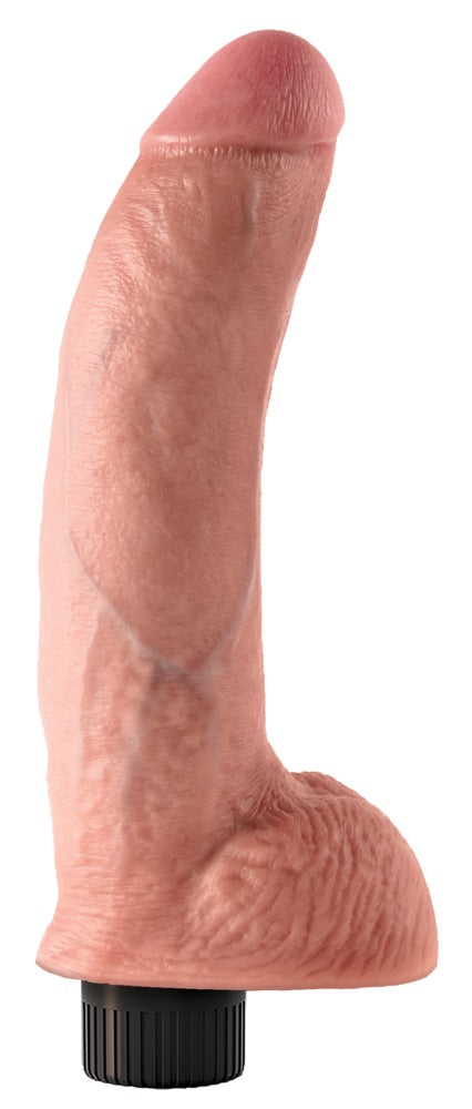 KC 9" Vibrador Realista con Testículos y Función Vibratoria