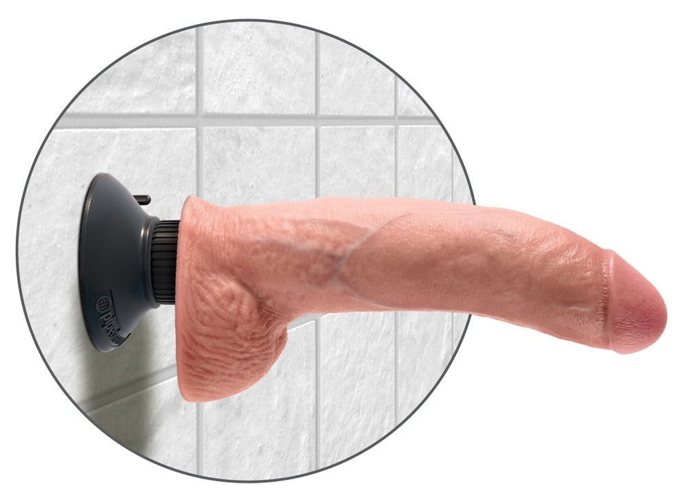 KC 9" Vibrador Realista con Testículos y Función Vibratoria