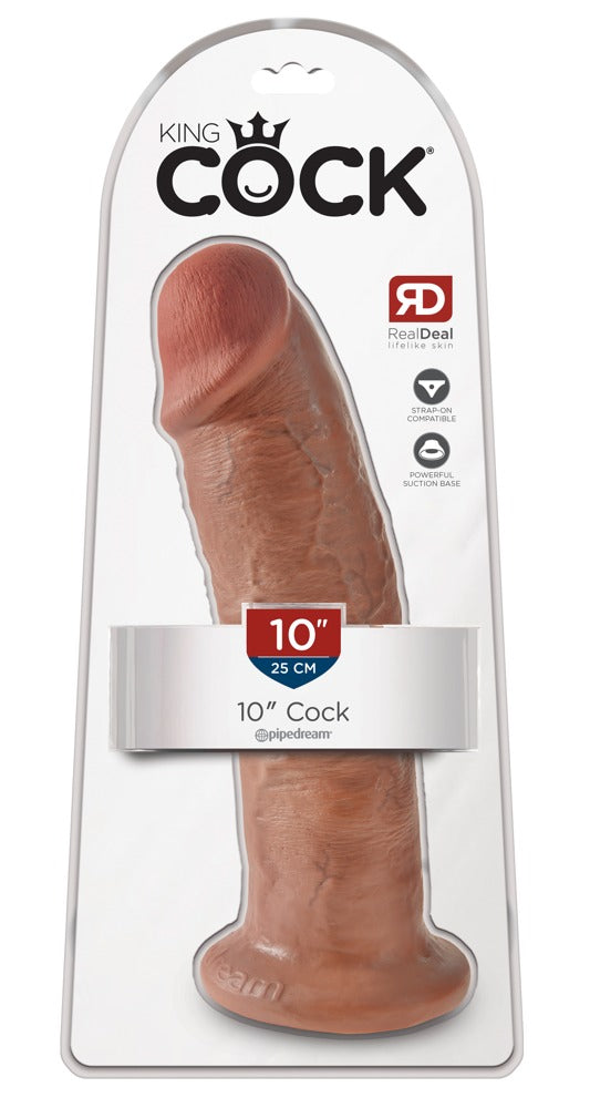 King Cock 10" Dildo Realista Marrón con Base de Succión