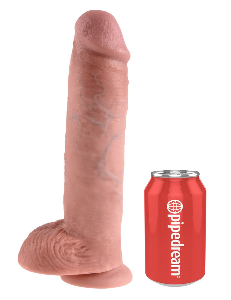 King Cock 11" Dildo Realista con Testículos - Light