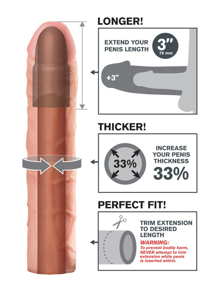 Fantasy X-Tensions 3" Extension Light - Funda Extensora de Pene
