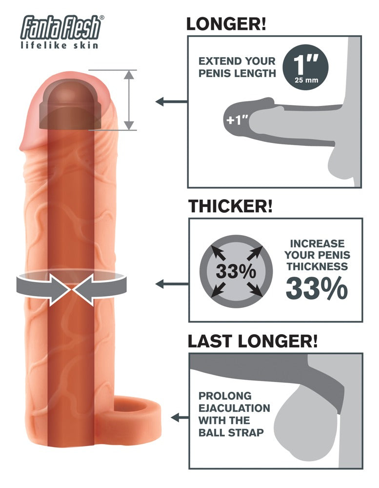 Funda Extensora FXTP 1" con Anillo Testicular Light - Extensión 2,5 cm
