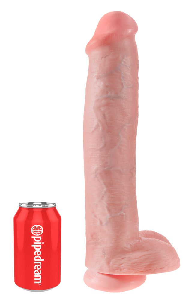 King Cock 15" Dildo Realista XXL con Testículos y Ventosa