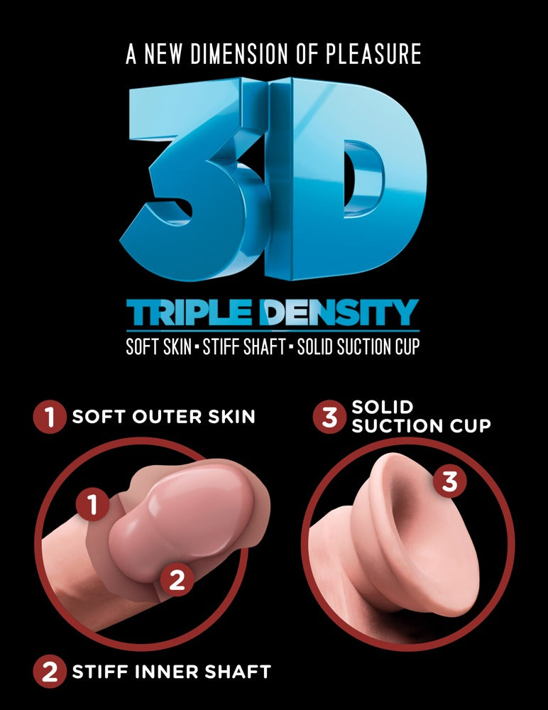 King Cock Plus 8 Triple Density - Dildo Realista con Base de Succión