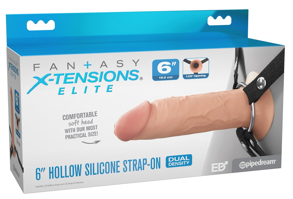 Fantasy X-Tensions Elite Hollow Strap-On 6" - Arnés de Silicona